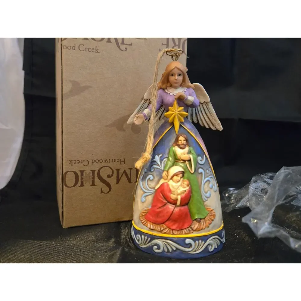 Jim Shore Heartwood Creek Angel Ornament With Nativity Scene 4011913 with box